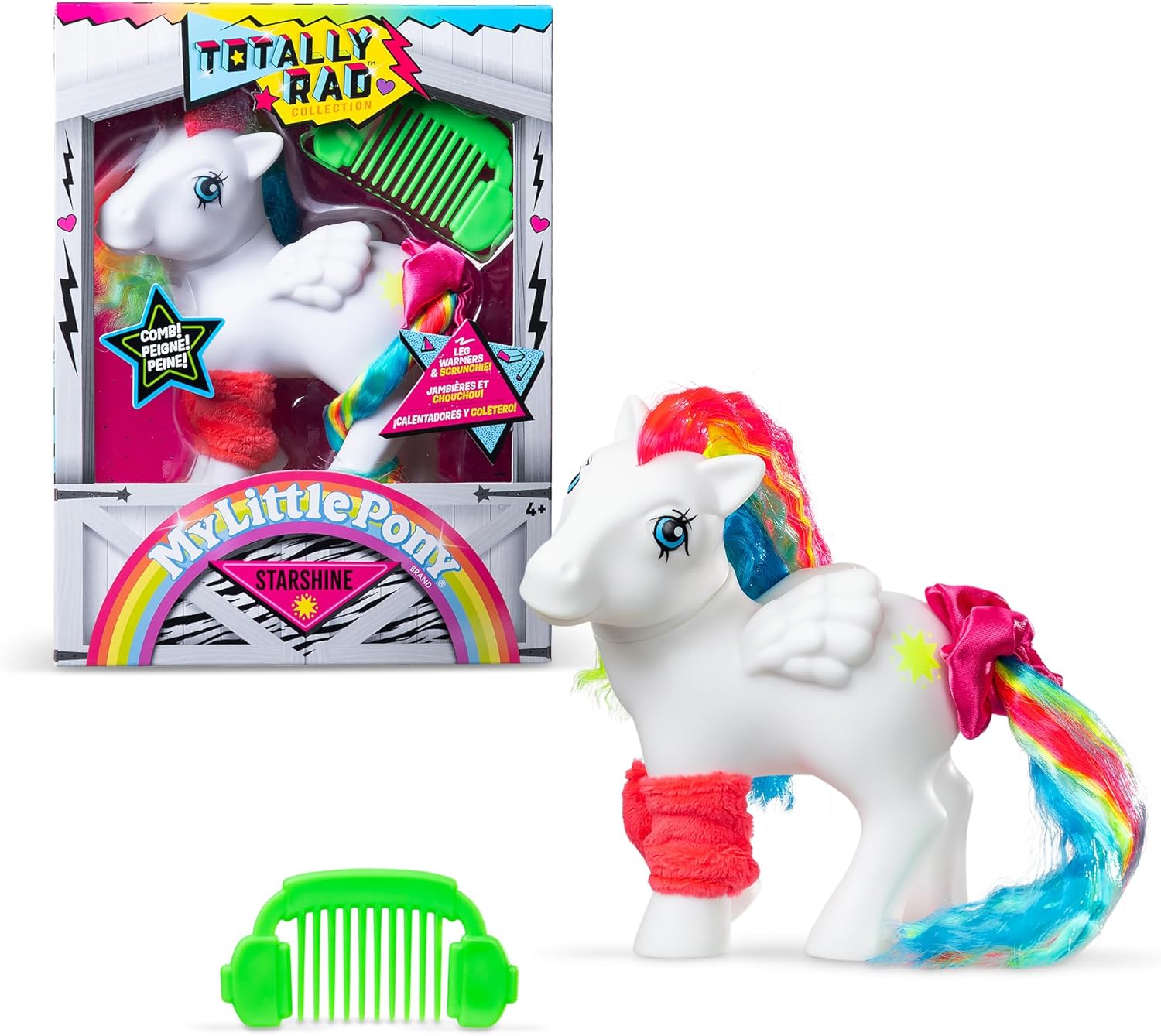 Basic Fun My Little Pony Totally Rad Starshine – Retro-Inspired Pony with Bold Styling – Collectible 80s Toy for Kids & Fans Ages 3+