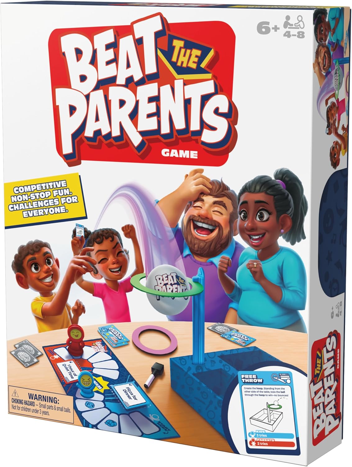 Spin Master Games, Beat the Parents, 2025 Edition with New Challenges & Cards, Friendly Competition Family Game, Fun Activity for Kids, Adults & Family Game Night, 4-8 Players, for Ages 6 & Up