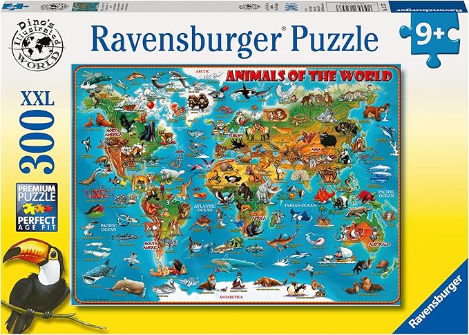 Ravensburger Animals Of The World 300 Piece Jigsaw Puzzle With Extra Large Pieces For Kids Age 9 Years Up