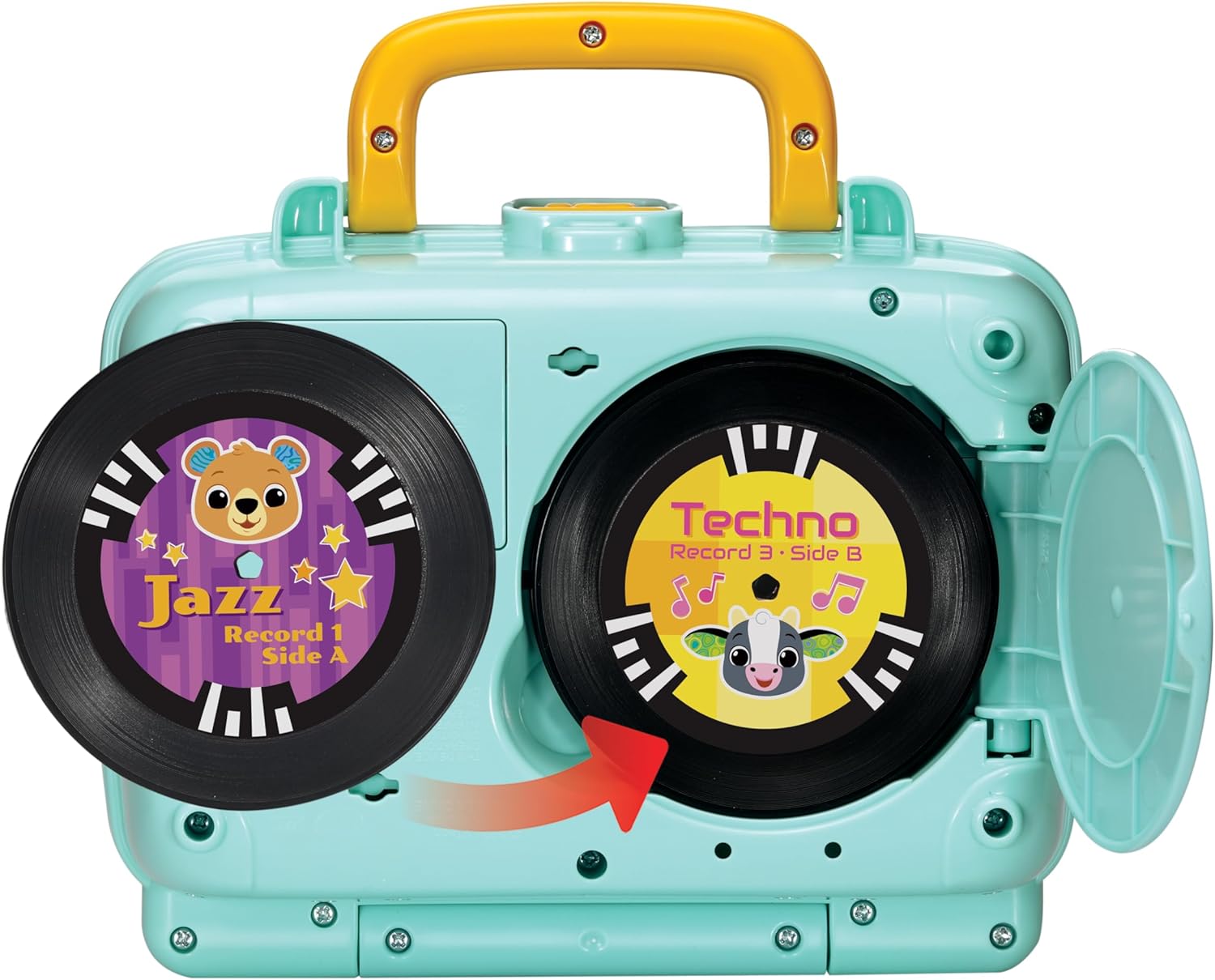 VTech Baby My 1st Record Player, Toy Turntable with Jazz, Pop, Techno, Country and Hip Hop Music with Fun Phrases and Animals, Gift for Babies 12, 18, 24 Months Plus, English Version
