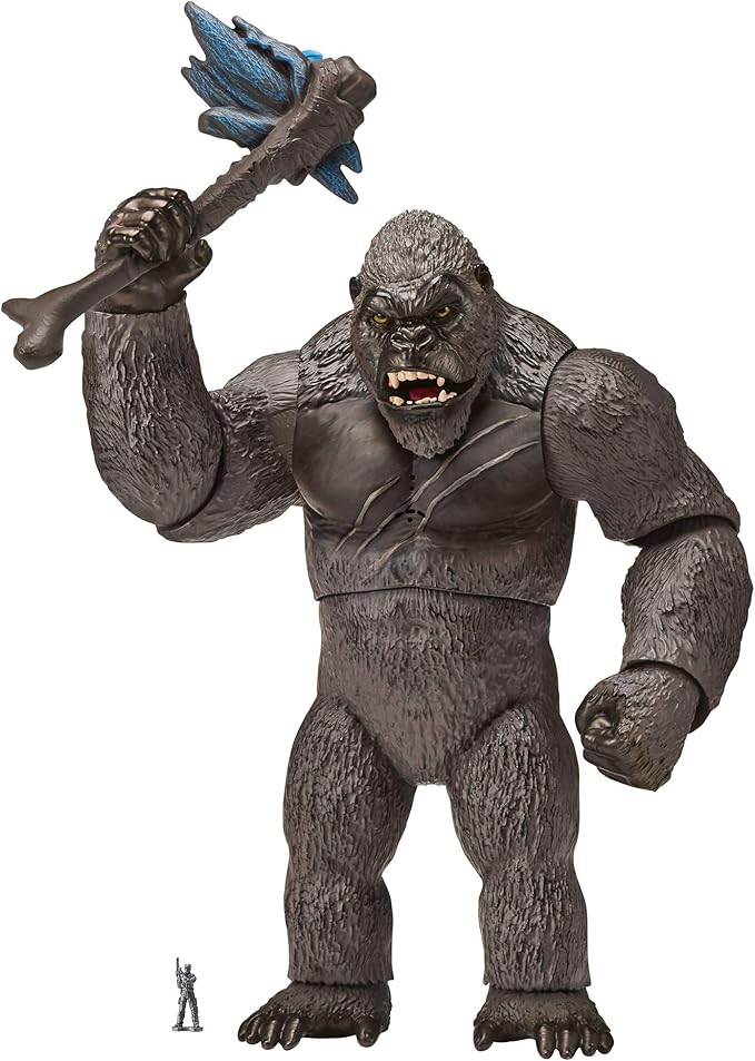 MonsterVerse Godzilla vs Kong 13 Inch Collectable Articulated Mega Kong Action Figure in Black, With Lights and Battle Sounds, Suitable for Ages 4 Years+