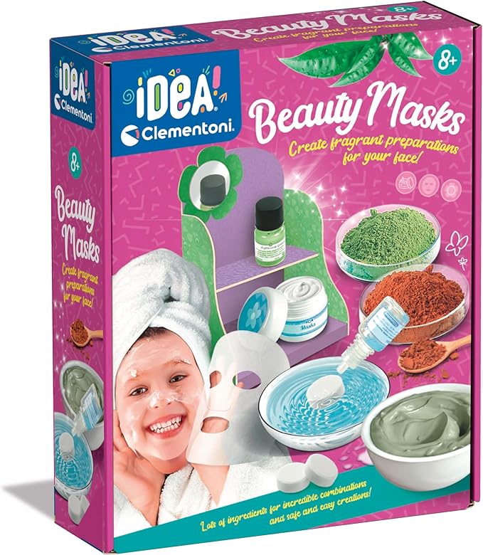 Clementoni- Idea Mask: Create Your Own Natural Beauty Science Kit for Girls, Laboratory Experiment Kit(8+ Years)