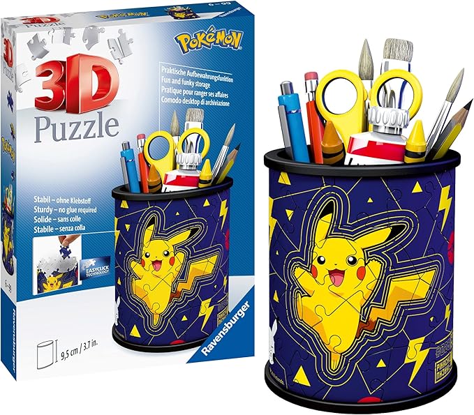 Ravensburger Pokemon Gifts - 3D Jigsaw Puzzle for Kids Age 6 Years Up - 54 Pieces - Pencil Pot - No Glue Required