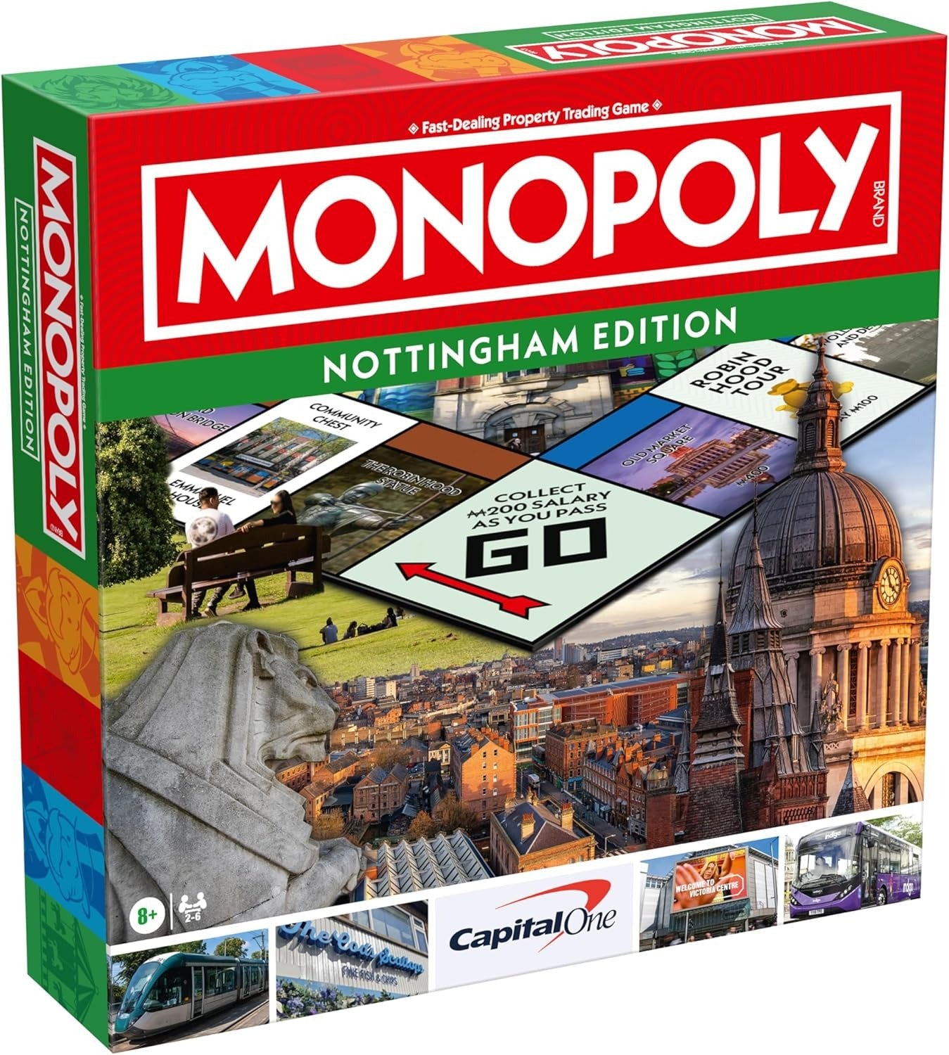 Winning Moves Nottingham Monopoly Board Game, Advance around the board and trade your way to success, gift for ages 8 plus
