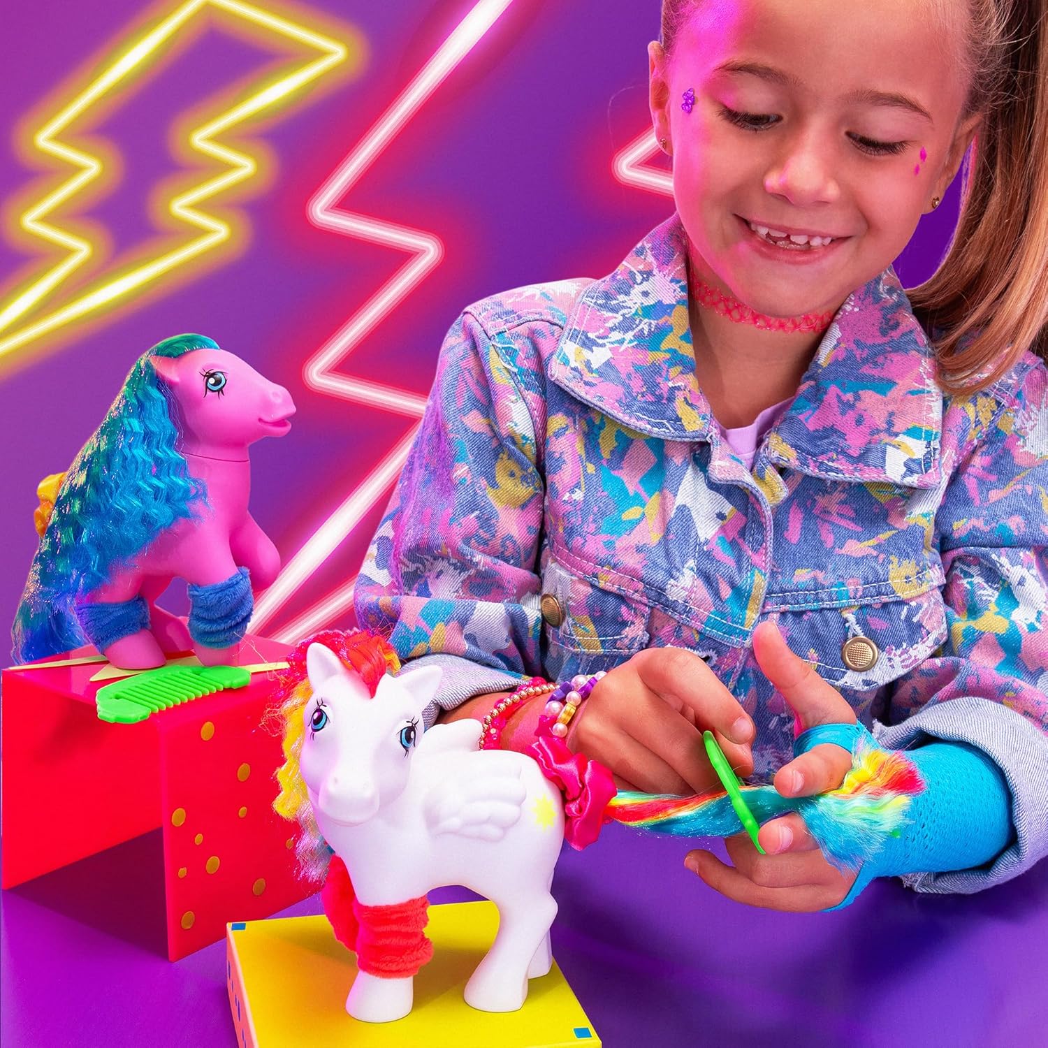 Basic Fun My Little Pony Totally Rad Starshine – Retro-Inspired Pony with Bold Styling – Collectible 80s Toy for Kids & Fans Ages 3+
