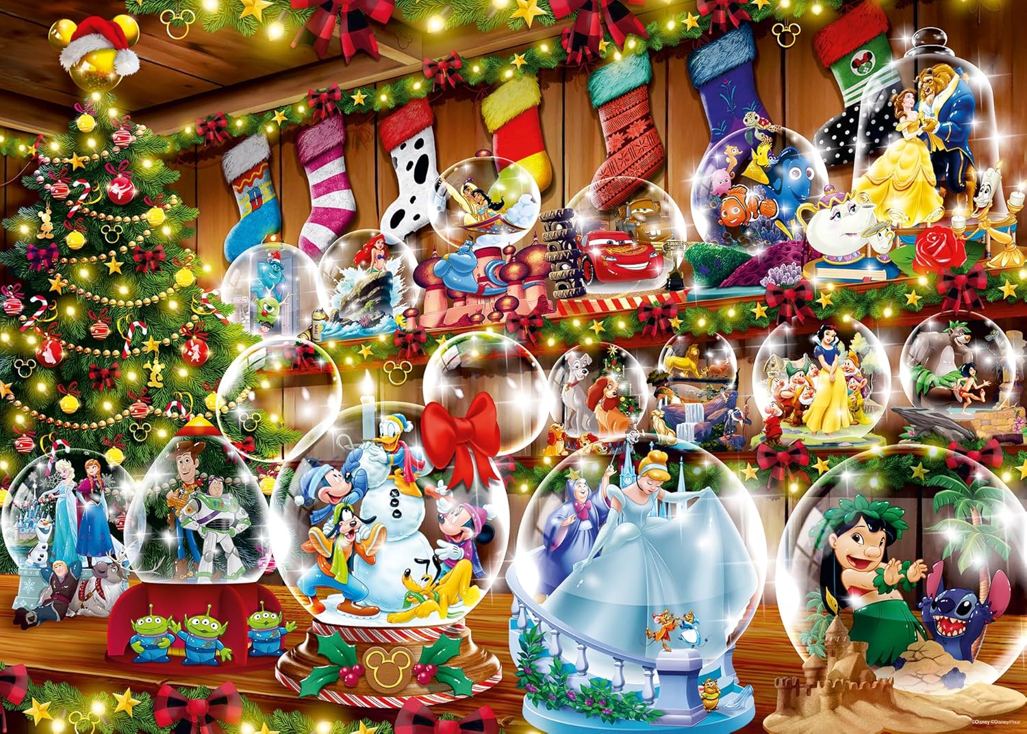 Ravensburger Disney Snowglobes Christmas 1000 Pieces Jigsaw Puzzle for Adults and Kids Age 12 Years Up - Special Edition