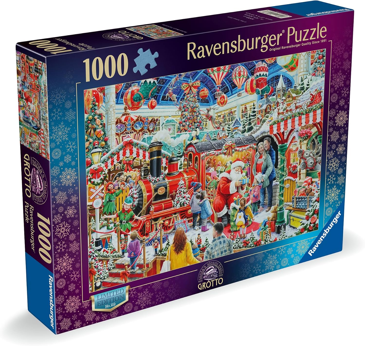Ravensburger Christmas No29: Santa's Steam Train Grotto 1000 piece Jigsaw Puzzle for Adults and Kids Age 12 and Up
