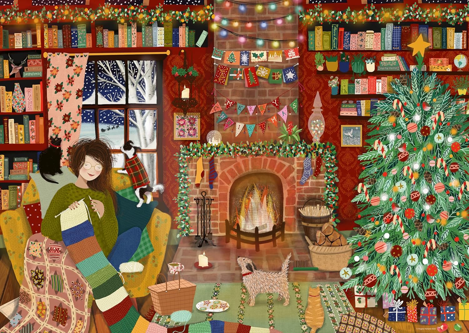 Ravensburger Home for Christmas 1000 piece Jigsaw Puzzle for Adults and Kids Age 12 and Up