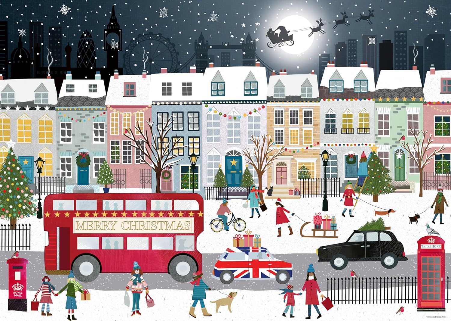 Ravensburger London’s Christmas Spirit 1000 piece Jigsaw Puzzle for Adults and Kids Age 12 and Up
