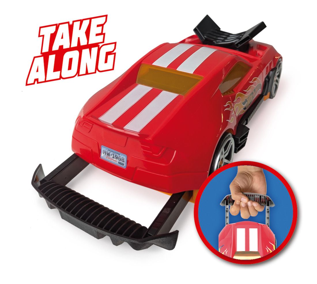 Hot Wheels 2 in 1 Race N Haul Storage Case Red
