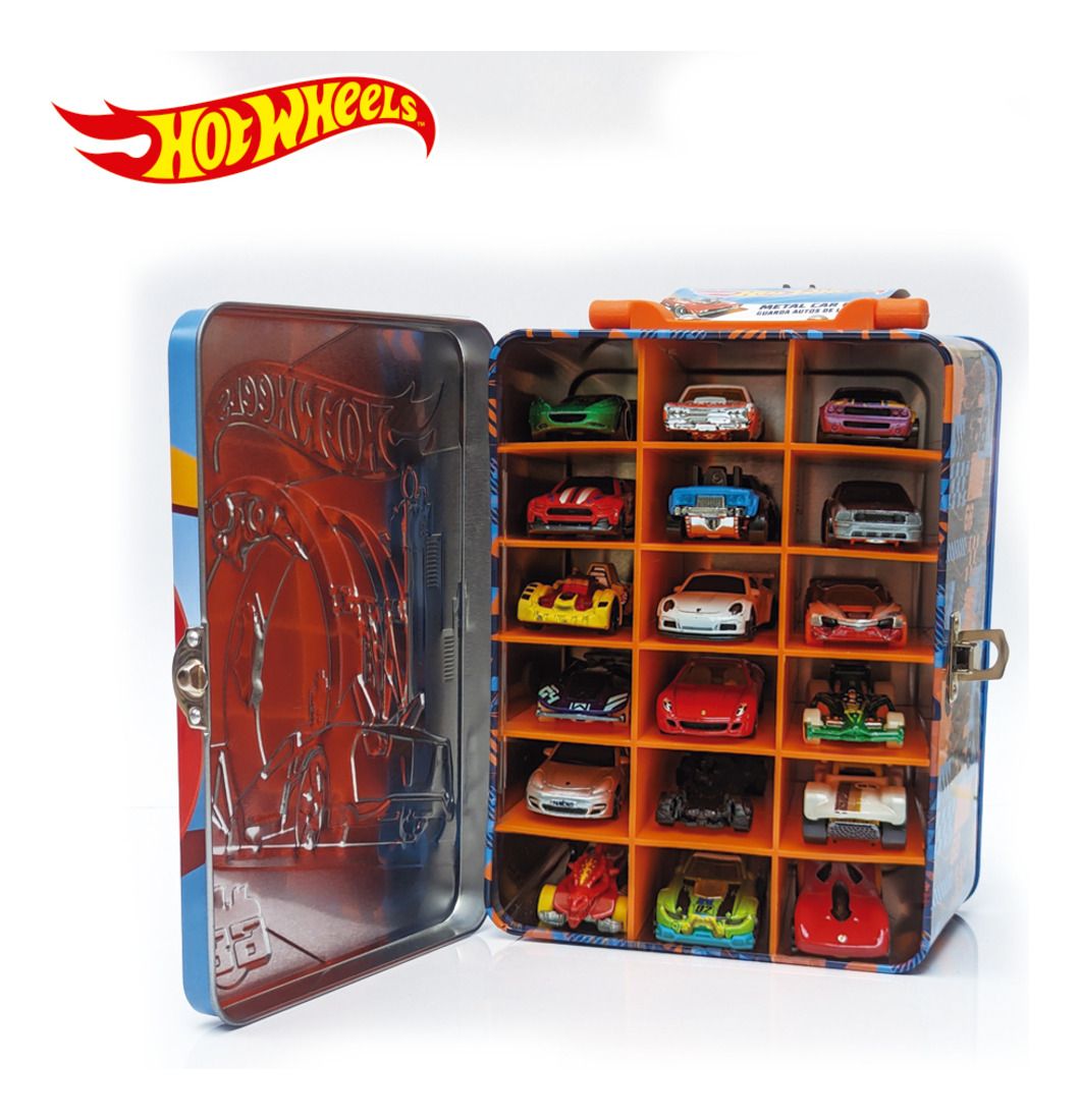 Hot Wheels Tin Car Storage Case - Blue