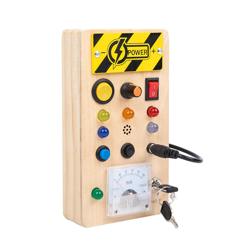 OEM Available Busy Board Montessori Style Wooden Toddler Educational Activity Board for Sensory Therapy Oy-long current meter led busy board 0.28