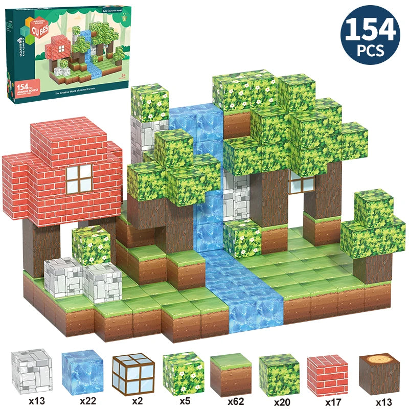 Magnet Building Cube Certified Plastic Cube Building Blocks World Set Magnetic Toys for Kids Certified Safe Magnetic Blocks