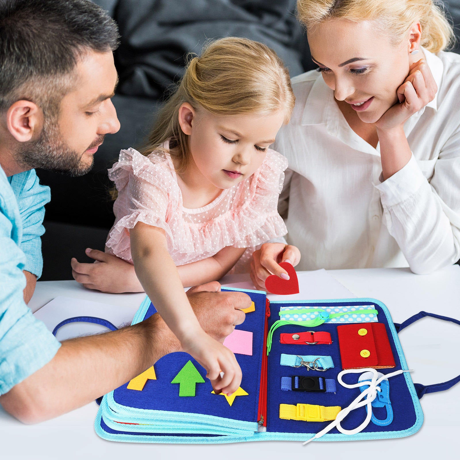 Felt Busy Board Book Kids Sensory Montessori Travel Toys Activities Learning Board Felt Toddler Busy Board