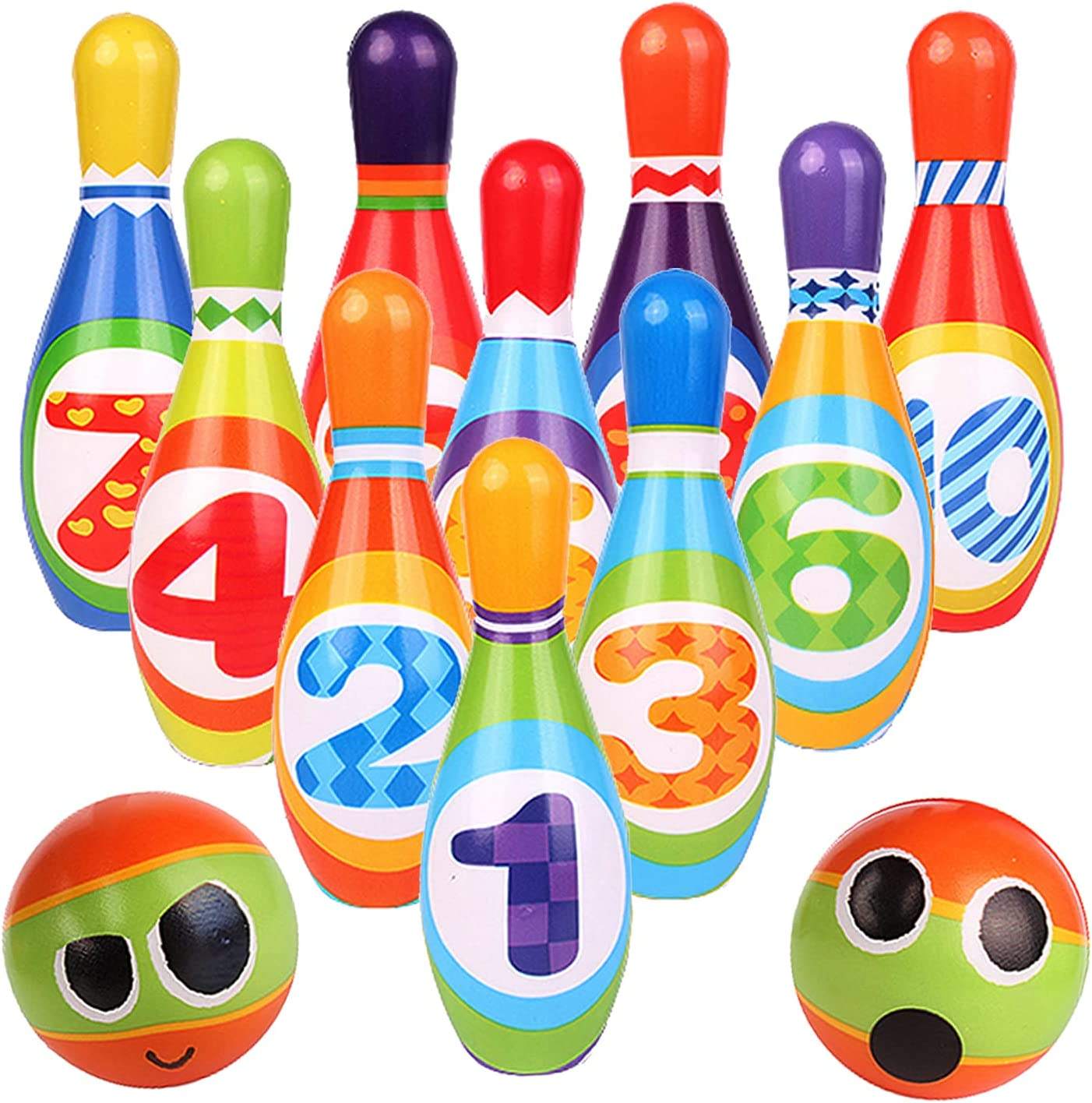 Indoor Outdoor Sport Toys 10 Pins 2 Bowling Balls Kids Soft PU Bowling Ball Set Toy
