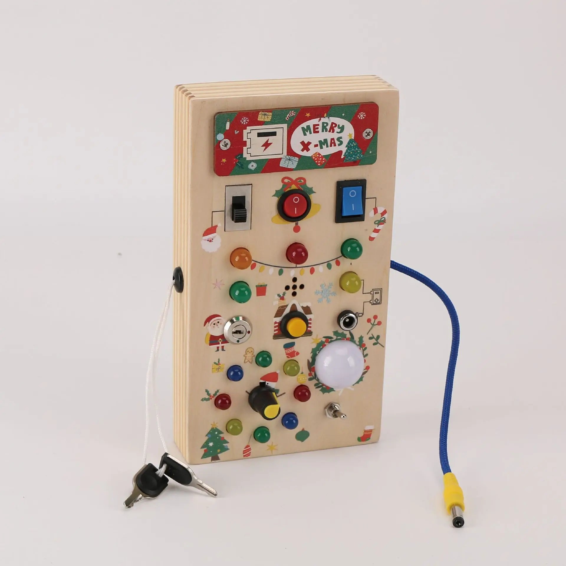 OEM Available Busy Board Montessori Style Wooden Toddler Educational Activity Board for Sensory Therapy Christmas circuit board 0.26