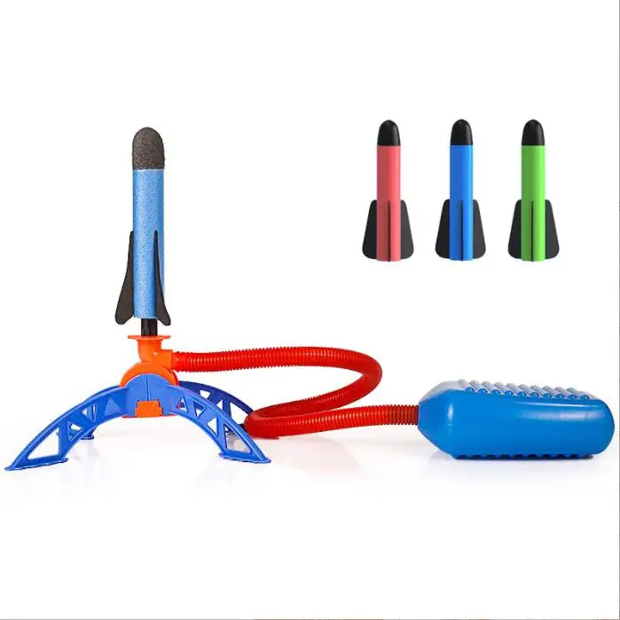 Led Air Pump Rockets New Outdoor Amusement Park Toys Air Pump Foot Model Toy Foam Rocket La