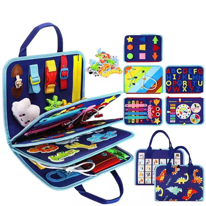 Felt Busy Board Book Kids Sensory Montessori Travel Toys Activities Learning Board Felt Toddler Busy Board