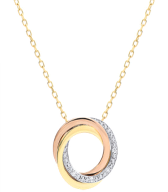 18kt Gold Plate  multi ring Pendant