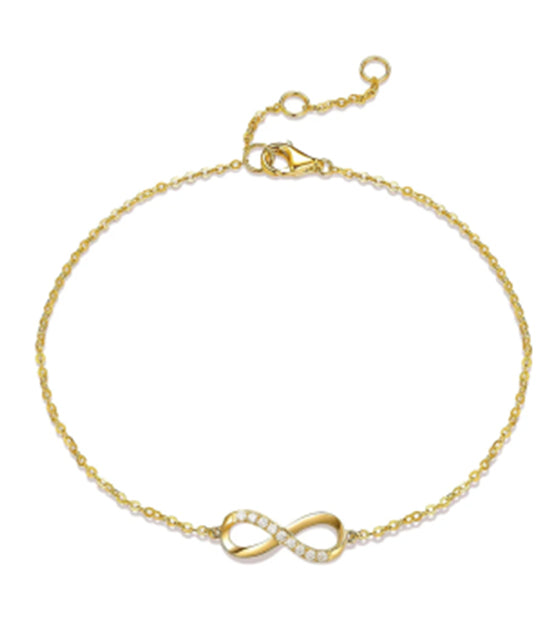 Wrist Cubic 18kt Gold Plate Triple Bow Stone Bracel