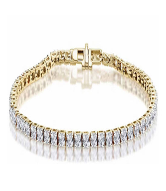 Wrist Cubic 18kt Gold Plate Twin Bow Stone Bracelet