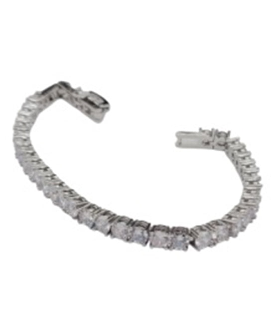 Wrist Cubic 18kt Gold Plate Circle Stone Link Bracelet