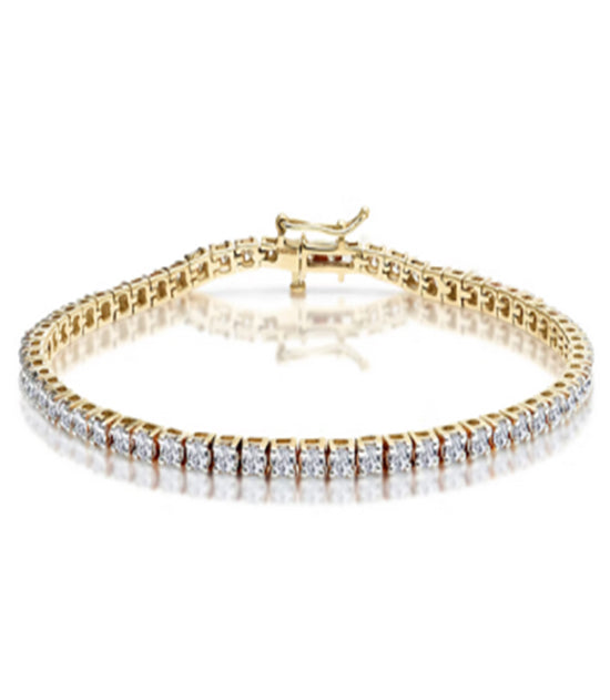 Wrist Cubic 18kt Gold Plate Multi Stone Link Bracelet