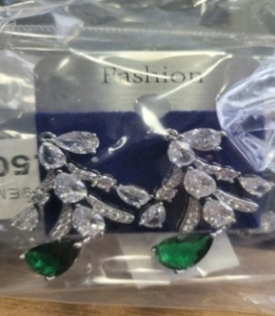 Emerald Multi Cubic Stones Tree Desin Link Drop
