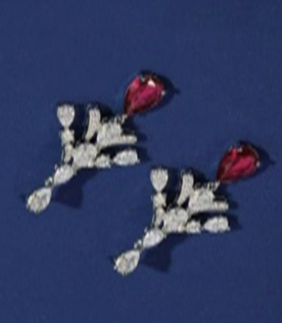 Red Multi Cubic Stones Tree Design Link Drop