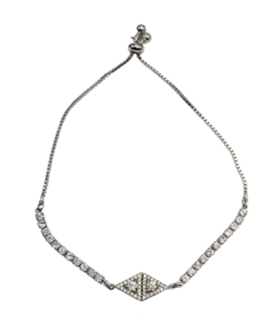 White Wrist 18kt S Plate Cubic Diamond Bracelet