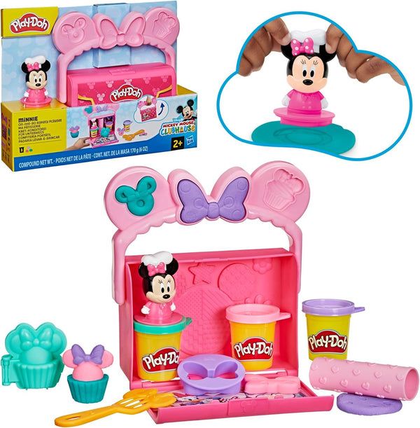 Play-Doh Disney Junior On-the-Go Bakery Playset with Minnie Mouse, Play Food Preschool Toys, Arts & Crafts Presents for Children Ages 2+