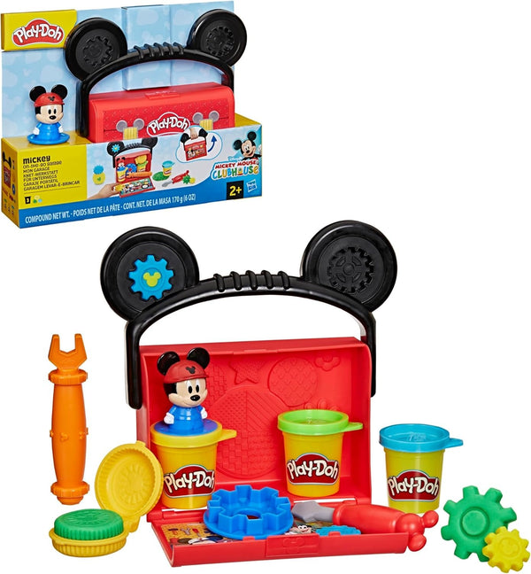 Play-Doh Disney Junior On-the-Go Garage Mickey Mouse Playset, Arts & Crafts Preschool Toys for Children Aged 2+